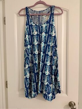 Lilly Pulitzer Blue and White Patterned Mini Dress
